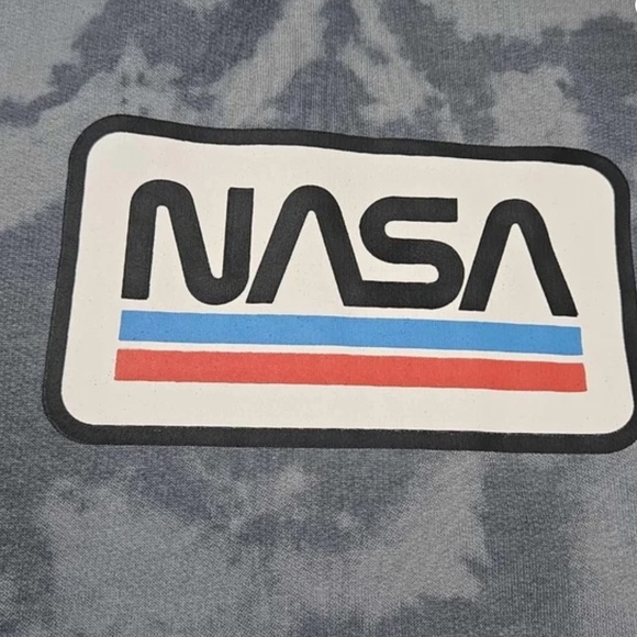 NASA Hoodie Mens XXL Blue Camo Graphic Fashion Streetwear Unique Sweathshirt NEW - Picture 5 of 8
